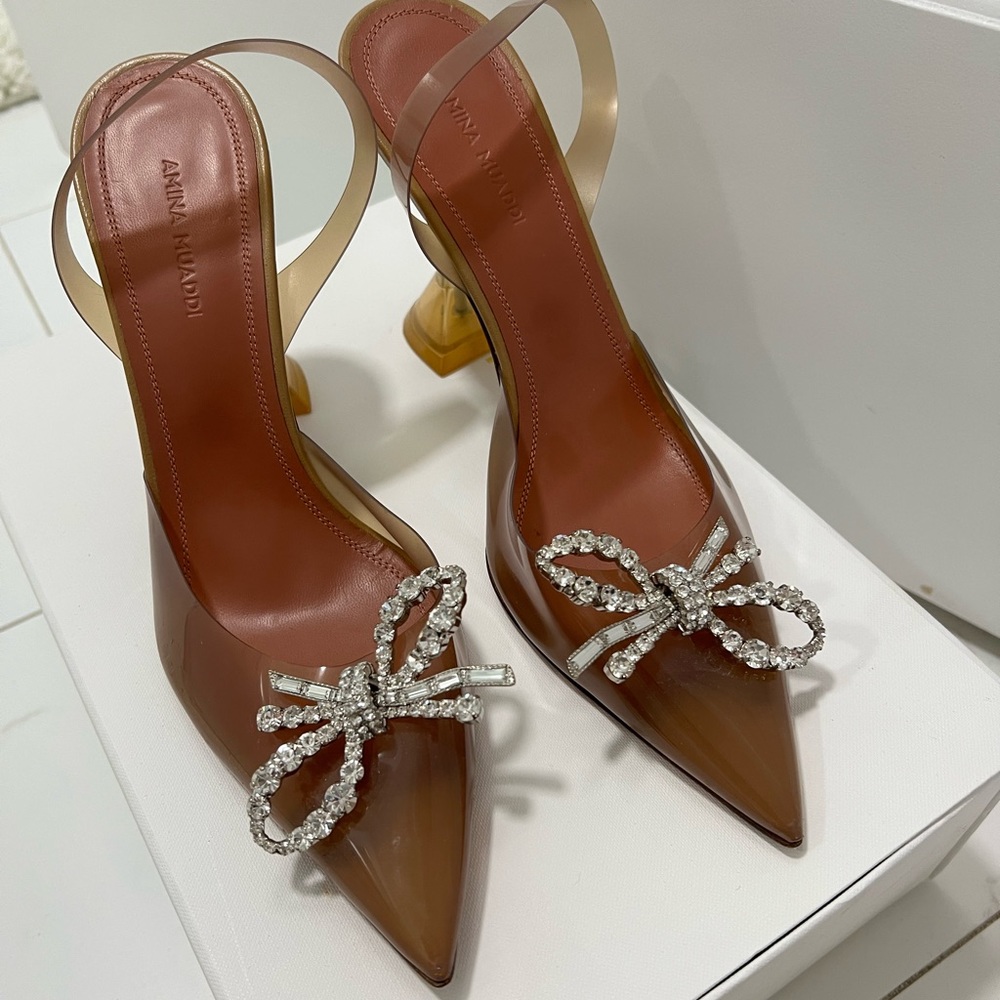 Amina MUADDI Rosie Slingback Sandal Pump PVC Nude 37.5